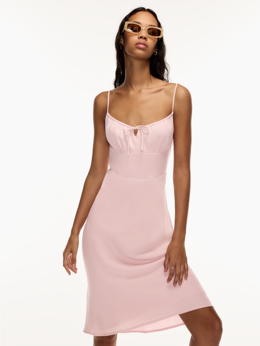 Aritzia Wilfred Genoa Midi Dress - Blush Pink
